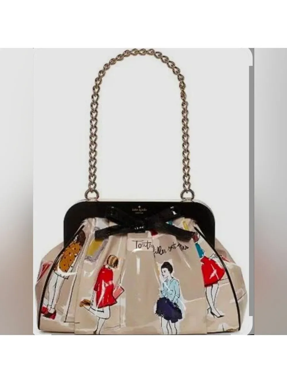 Kate Spade RARE‎ Garance Doré Collection Clutch Hand Shoulder Bag Kisslock Uniqu